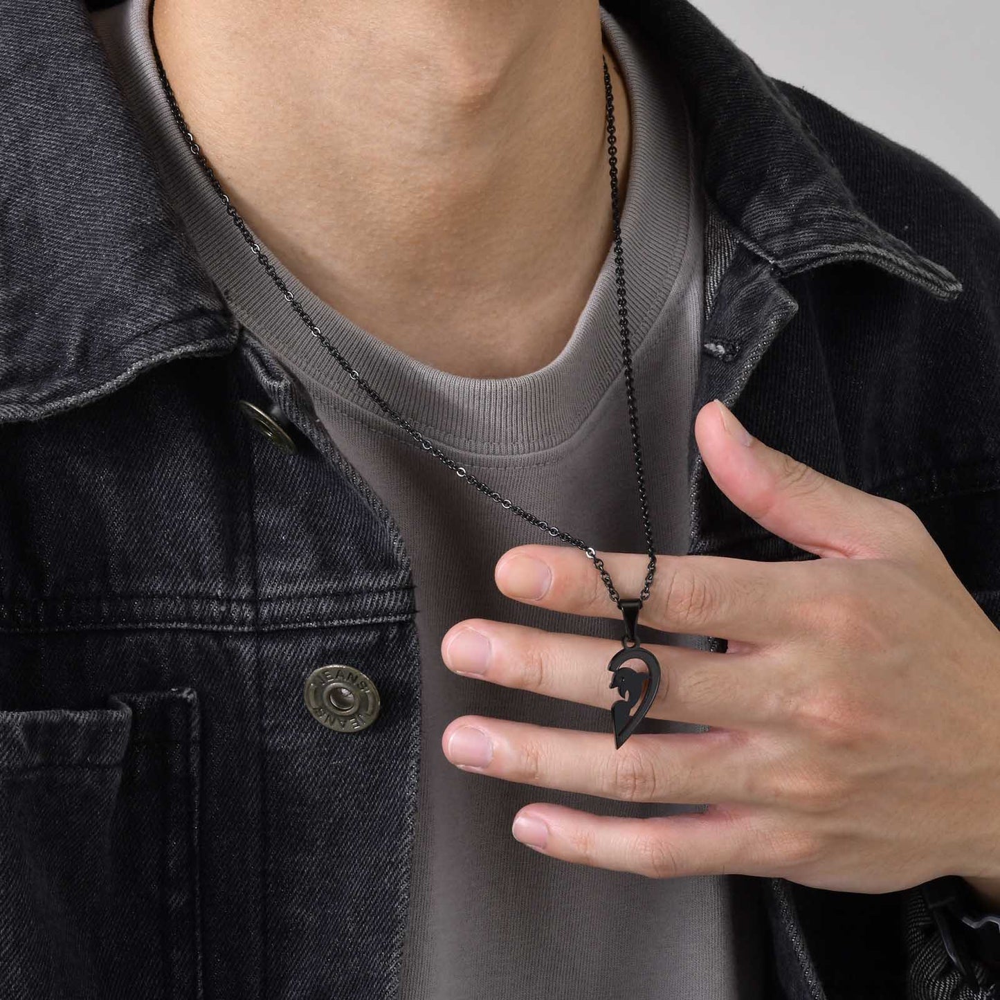 Couple Pendant Stainless Steel Dolphin Puzzle Swan Heart