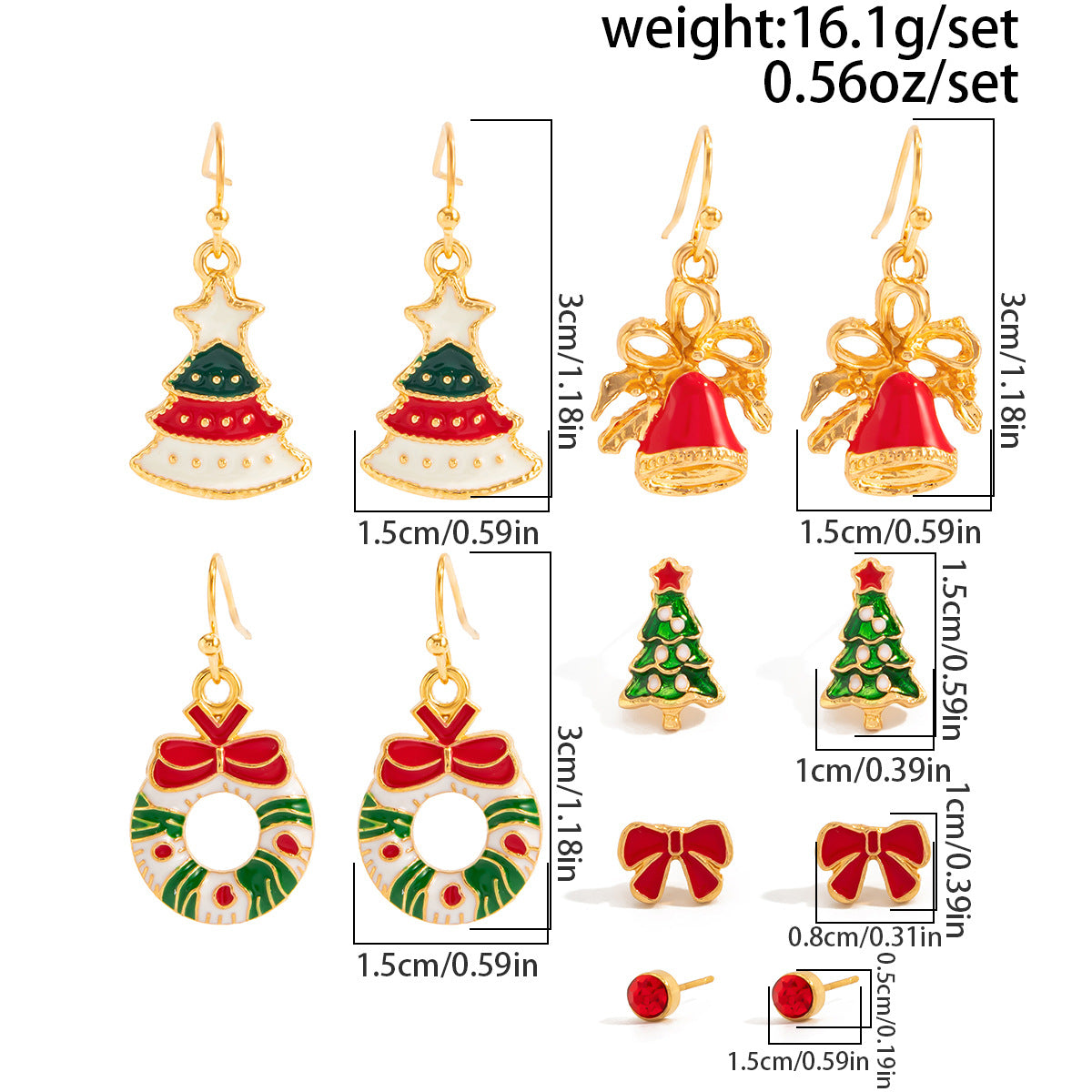 Planderful Christmas Snowflake Bell Earrings Set For Women Festive Pearl Elk Santa Cartoon Dripping Statement