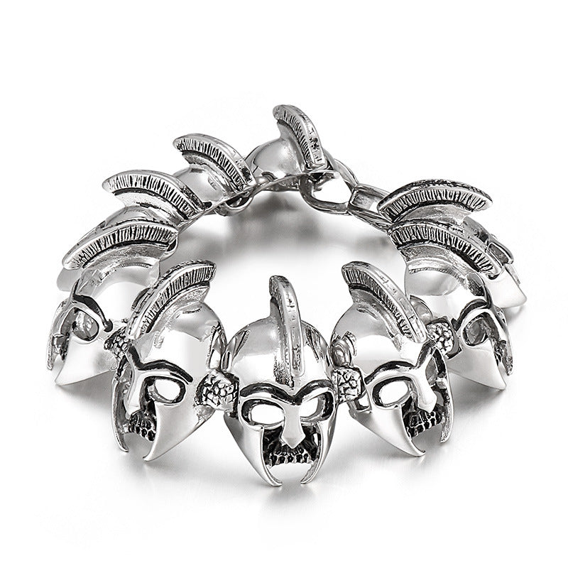 Old – General Soldier Head – Titanium Steel Men's Bracelet