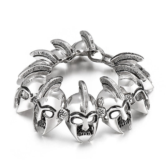 Old – General Soldier Head – Titanium Steel Men's Bracelet