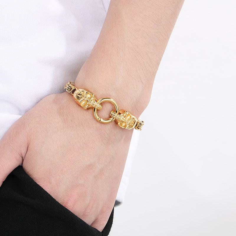 Planderful Personalized Ghost Head Punk Bracelet For Men