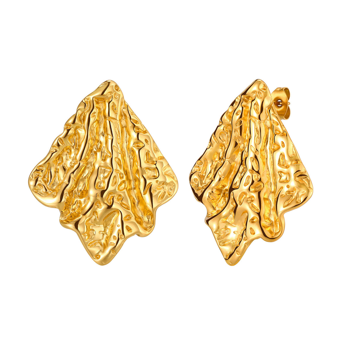 Modern Gold-Tone Stainless Steel Earrings