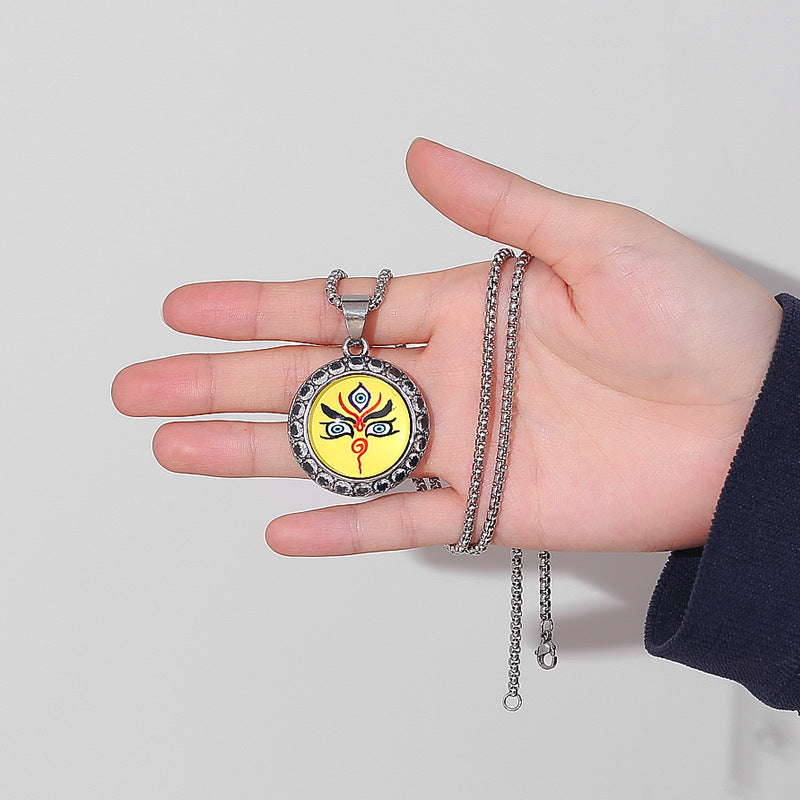 Steel Necklace – Elegant Nepalese Prajna Eye