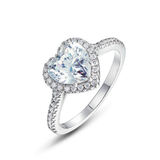 Planderful Classic Moissanite Sterling Silver Ring – 8 × 8 mm, 1.8 ct
