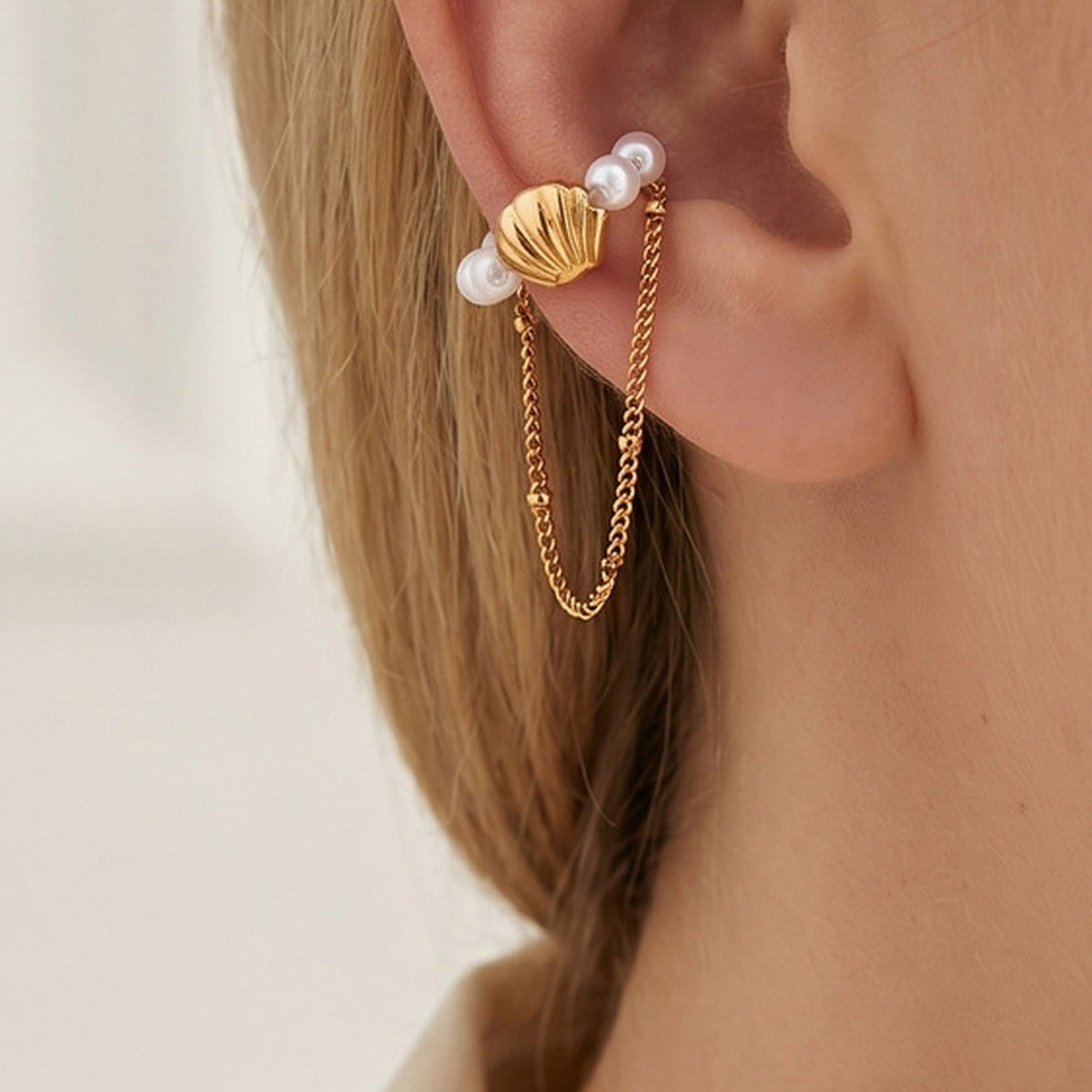 Stainless Steel Pearl Earrings