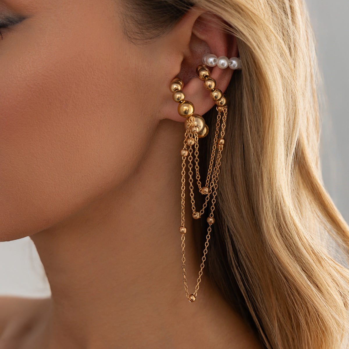 Planderful Vienna Verve Imitation Pearl Ear Clips Set For Women With Retro Beaded Tassel Clip On Earrings