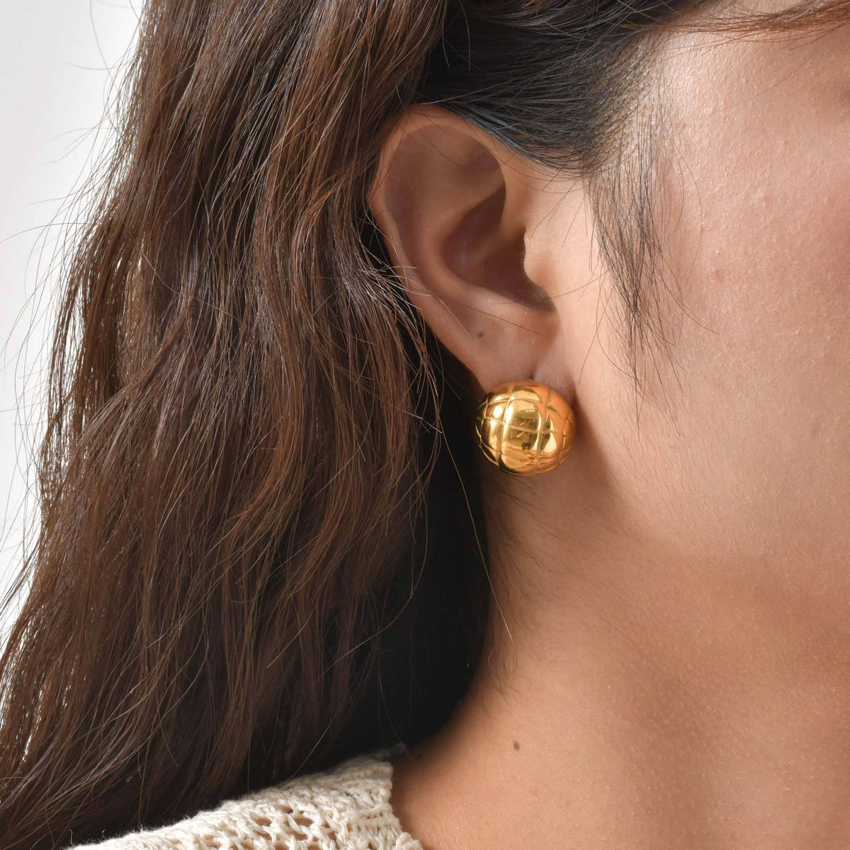 Modern Gold-Tone Stainless Steel Earrings