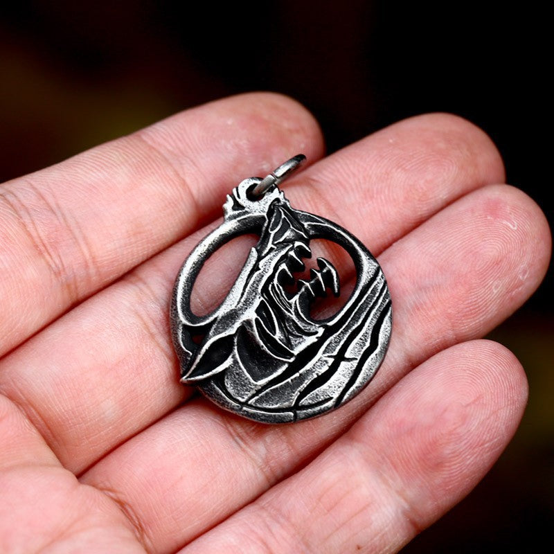 Titanium Steel Retro Wolf Head Pendant for Men - Unique Vintage Accessories
