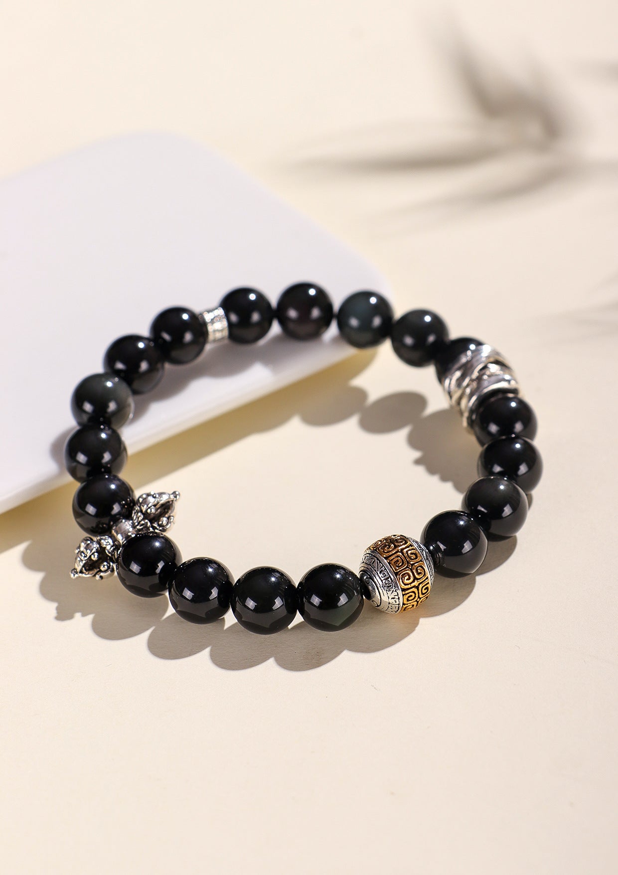 Planderful Fortune's Favor Bracelet – Stylish Couple's Design with Obsidian Gemstones
