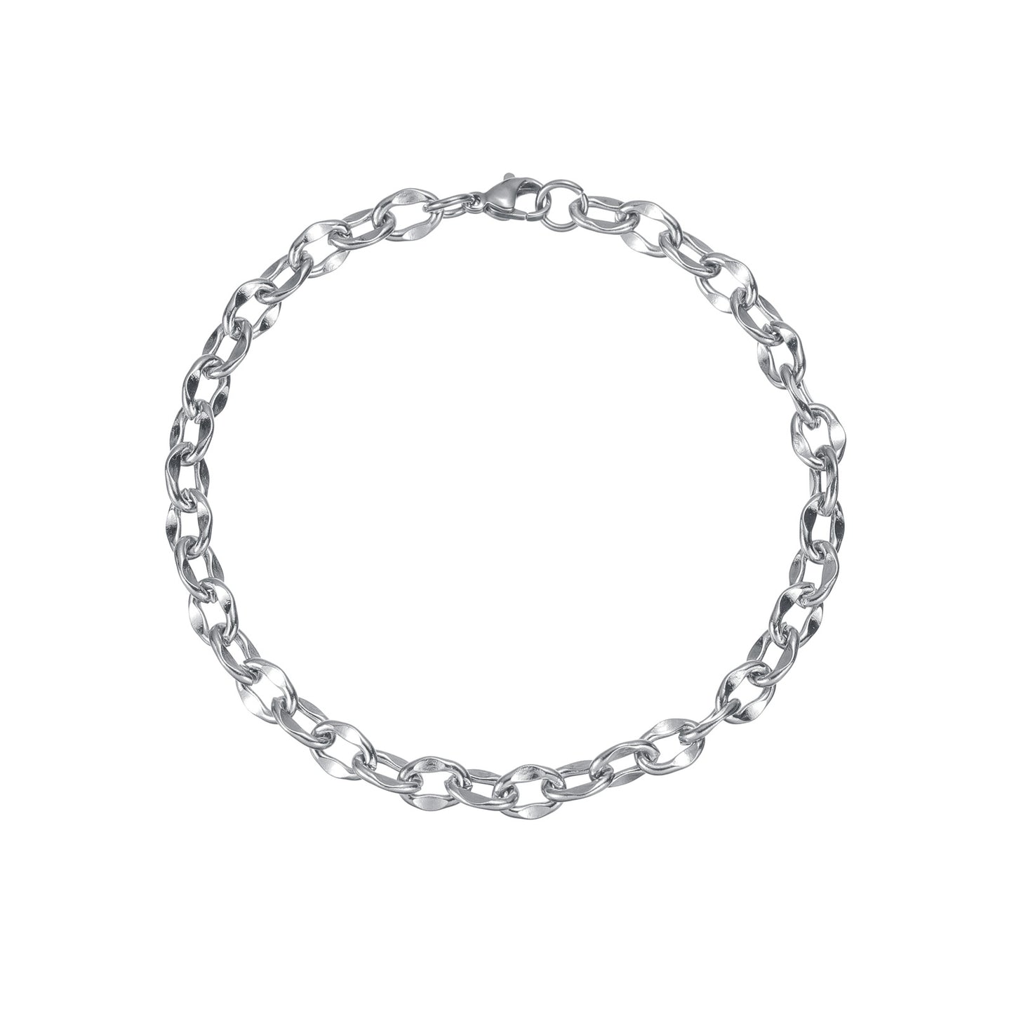 Planderful Everyday Genie Cuban Chain Bracelet Titanium Steel Twist Unisex Durable Jewelry