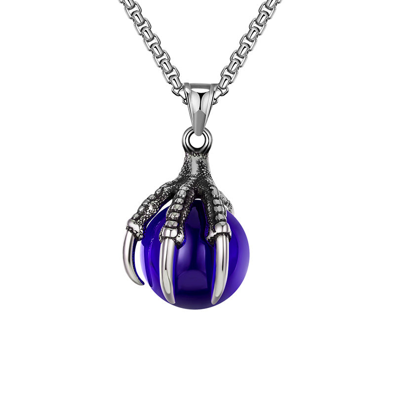 Stainless Steel Necklace – Statement Dragon Claw Pendant For Men Everyday Casual Wear