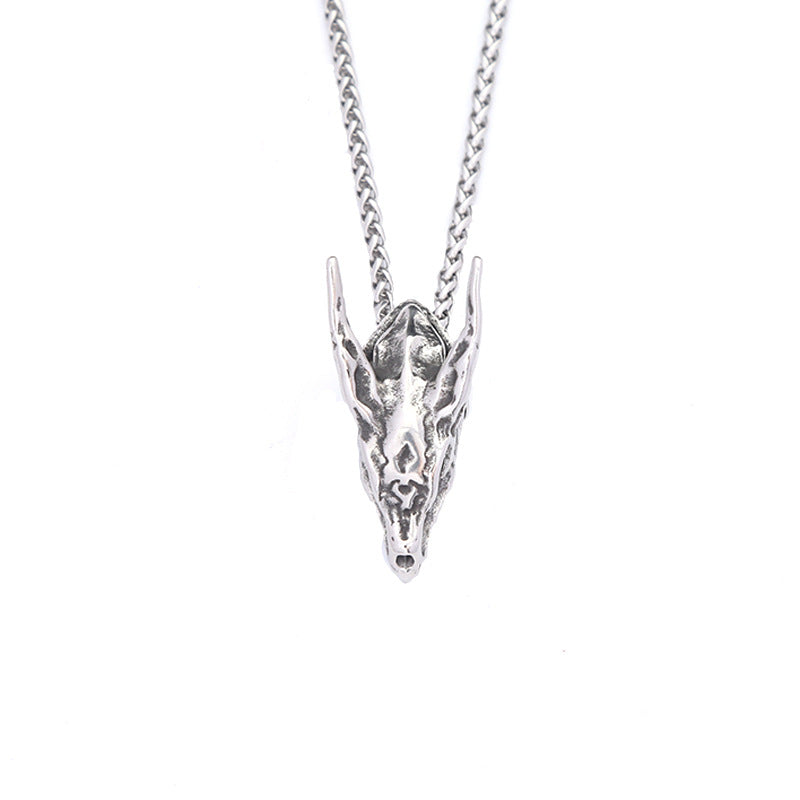 Explosion Retro Punk Skull Faucet Pendant Necklace for Men