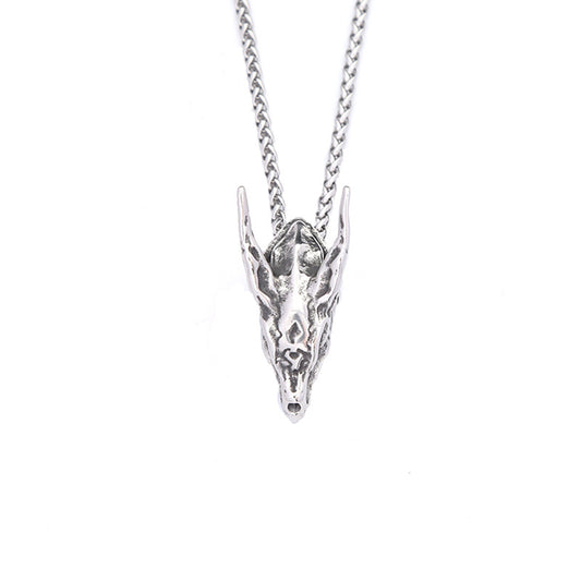 Explosion Retro Punk Skull Faucet Pendant Necklace for Men