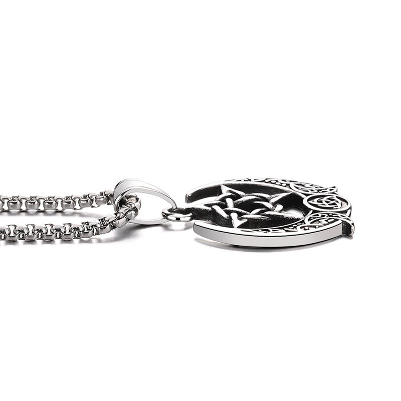 Titanium Steel Necklace – Statement Viking Pentagram