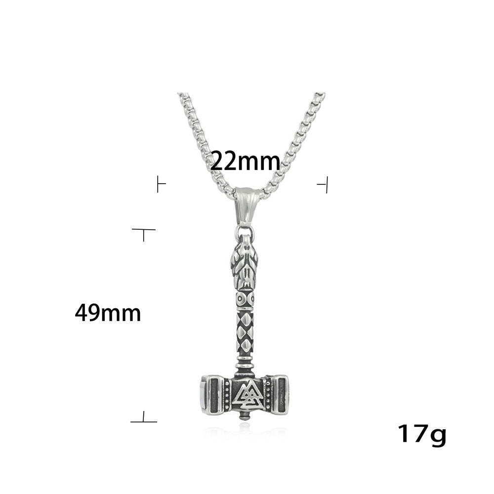 European And American Stainless Steel Thor's Hammer Pendant for Men