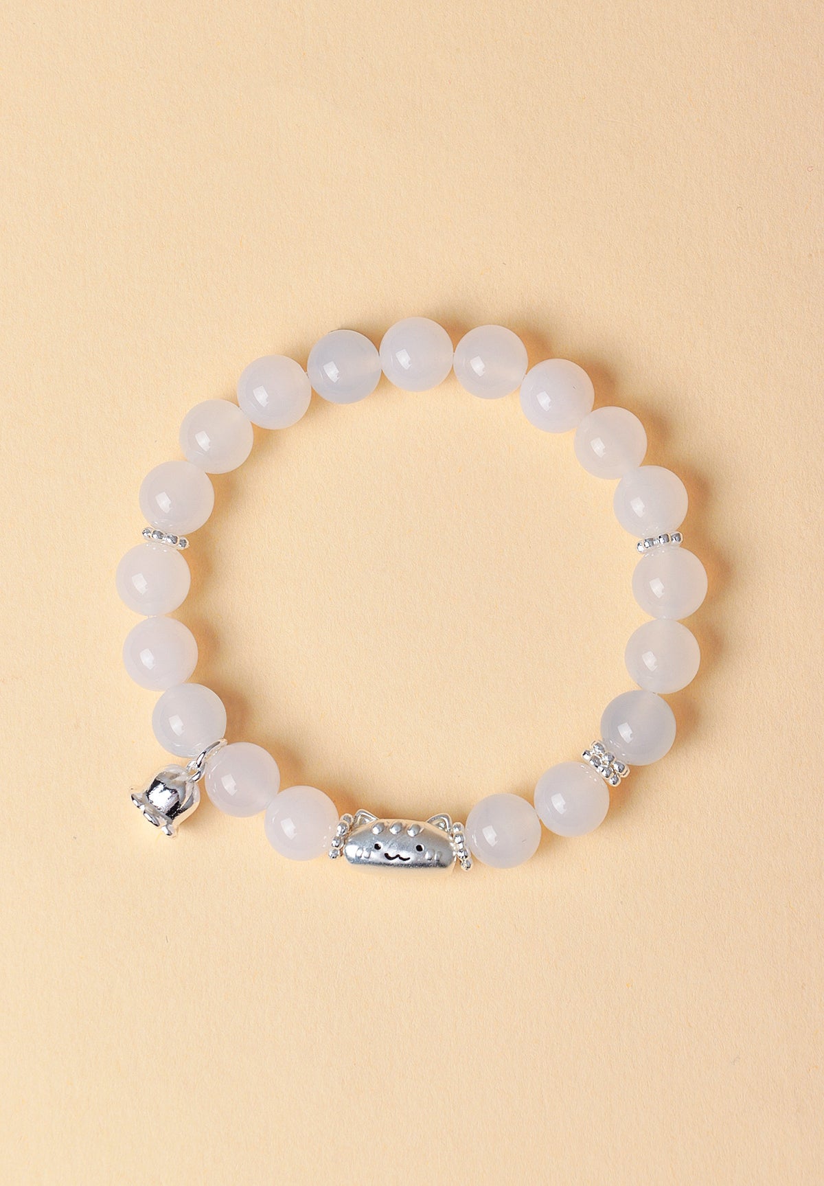 999 Silver Agate Cat Bracelet