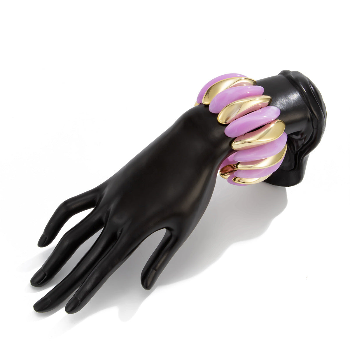Planderful Vienna Verve Resin Color Bracelet For Women Bold Retro Elastic Statement Jewelry