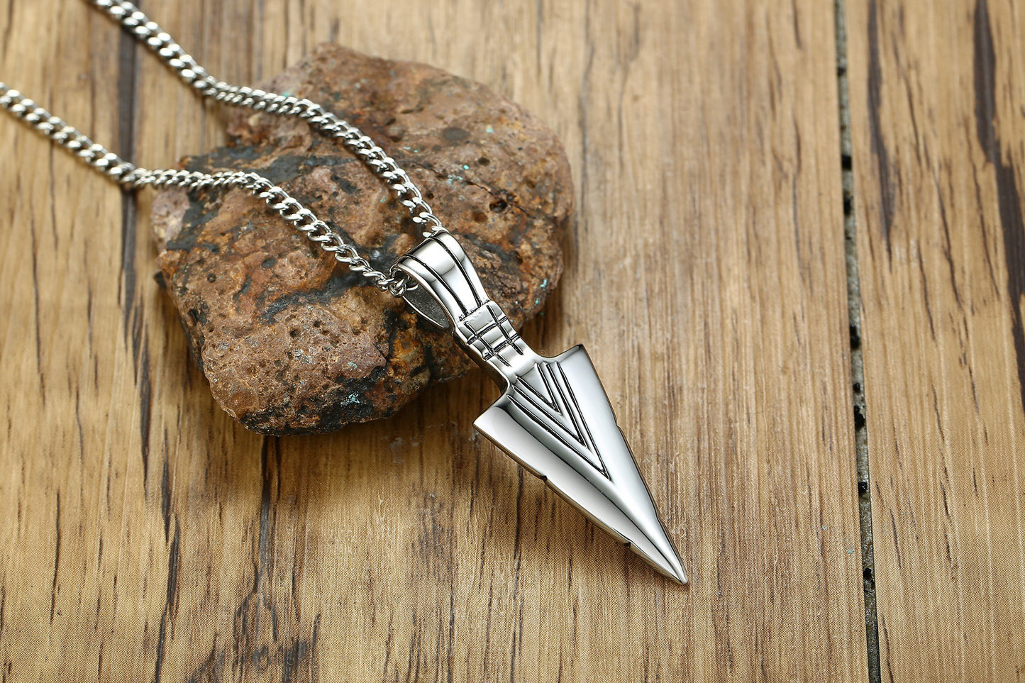 Spearhead Pendant Hip-Hop Wind Titanium Steel Necklace Men's Titanium Steel Pendant