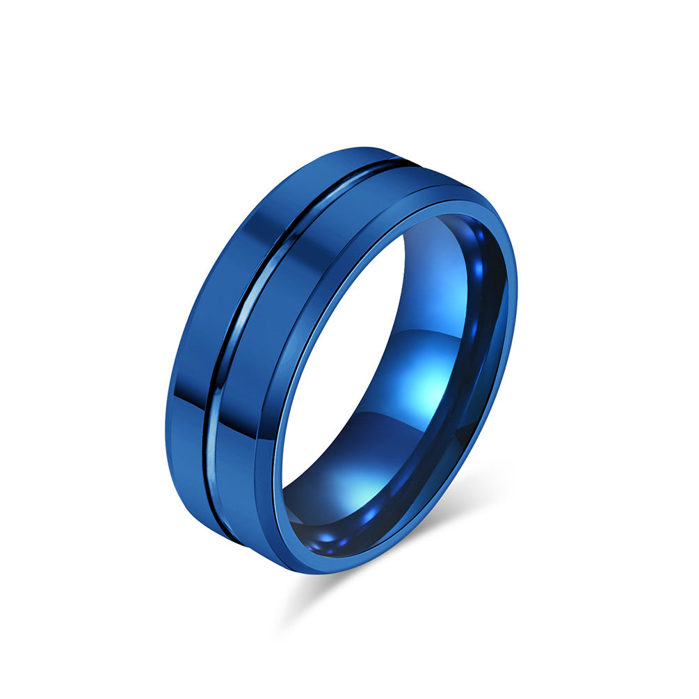 Simple Mirror 8mm Tungsten Steel Ring Men's Luxury Jewelry