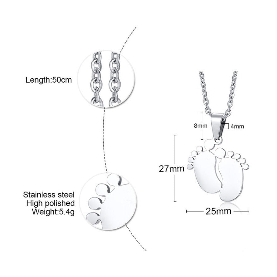 Foot And Stainless Steel Necklace Unisex