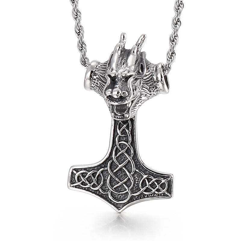 Majestic Lion Head Pendant in Titanium Steel for Men