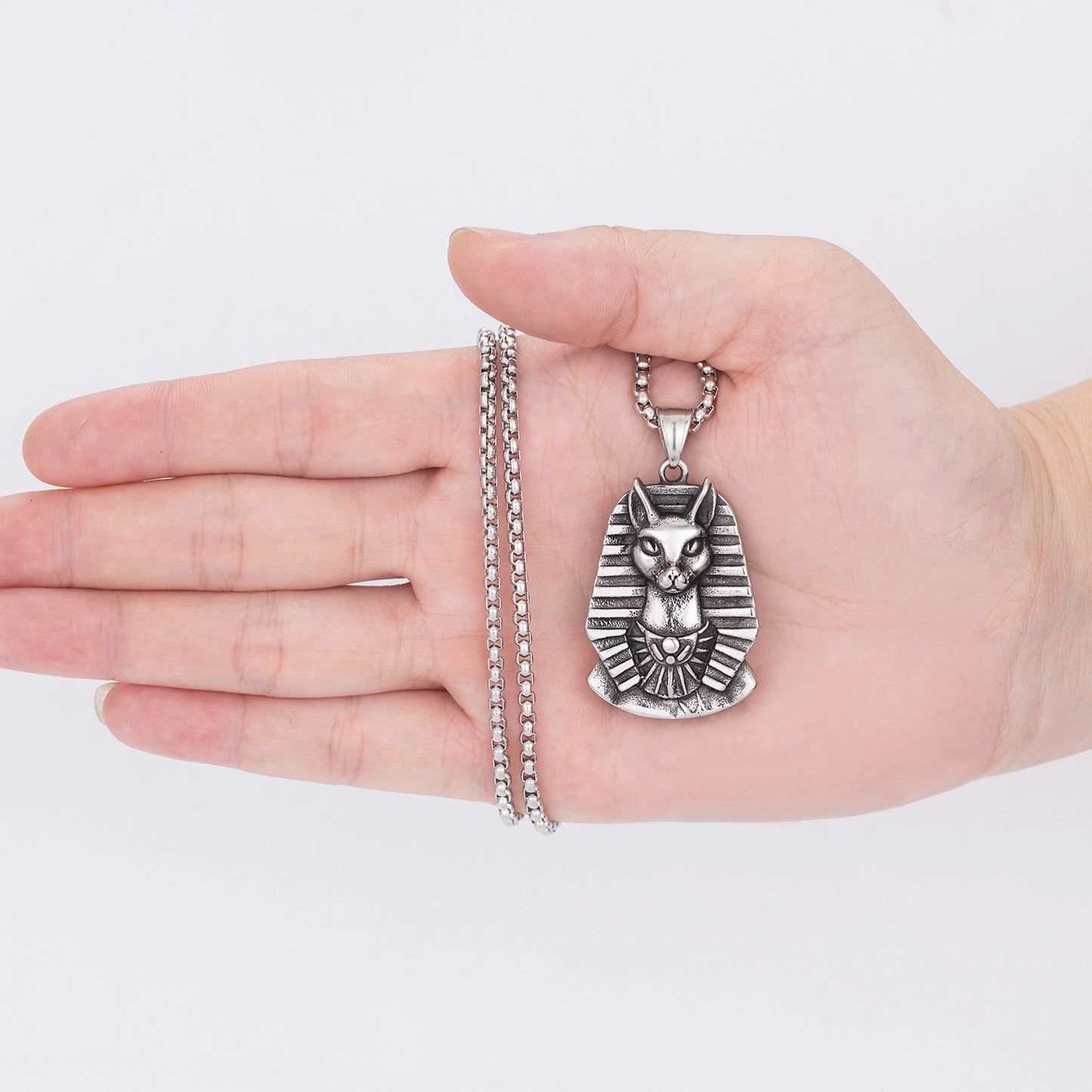 Stainless Steel Necklace – Elegant Cat Pendant