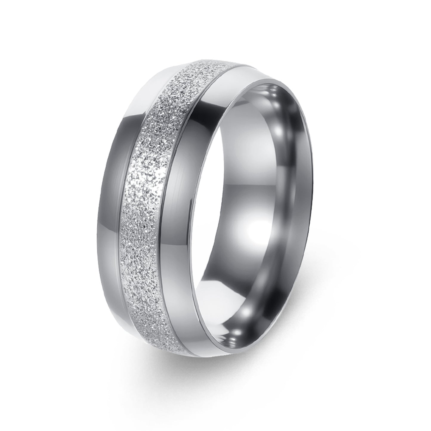Planderful Everyday Genie Titanium Steel 8mm Matte Ring For Couples Unisex Protective Wedding Band