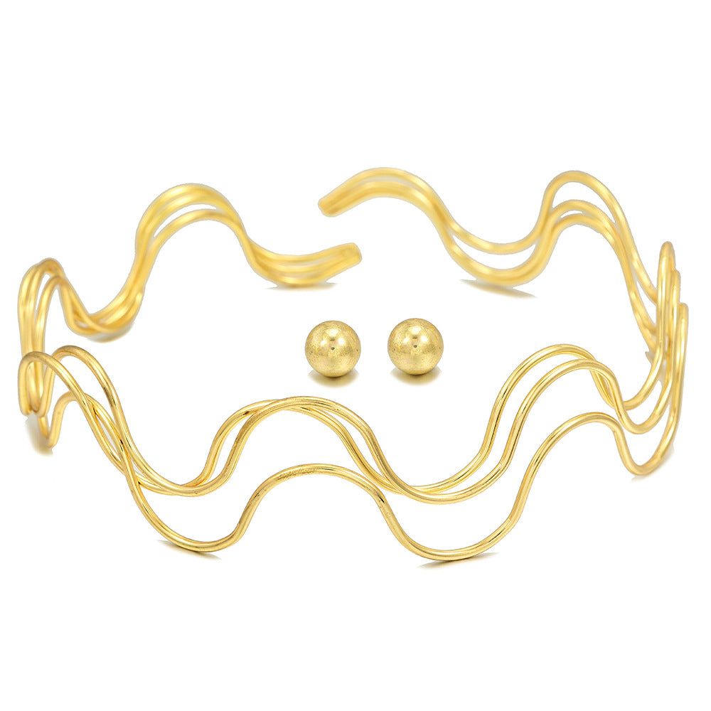 Planderful Savanna Rhythms Multi-Layer Necklace – Elegant Water Wave Design