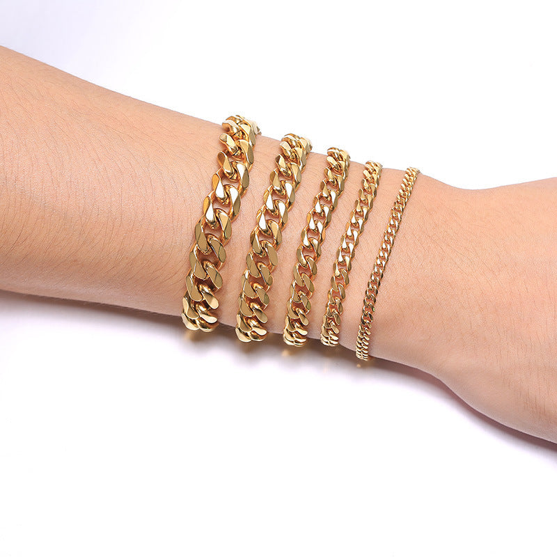 3 6-11 Mm Cuban Stainless Steel Bracelet for Men