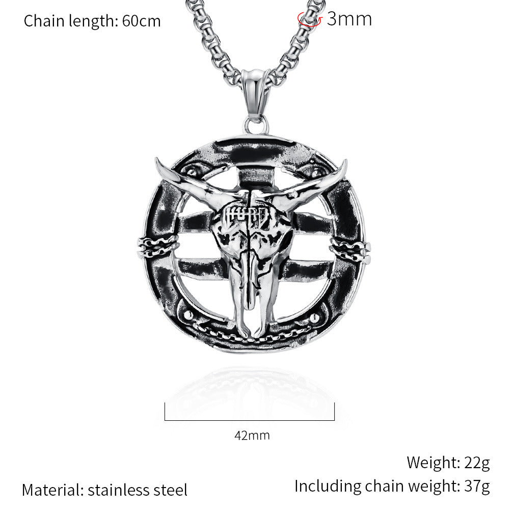 Vintage Skull Stainless Steel Men's Pendant Necklace