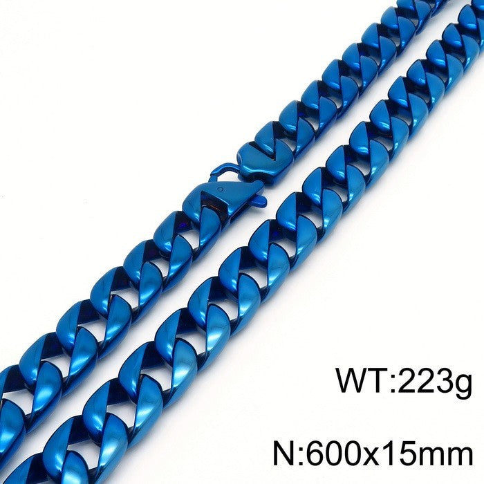 15mm Cuban Chain Popular Hip Hop Hip Hop Men's Necklace, Stainless Steel