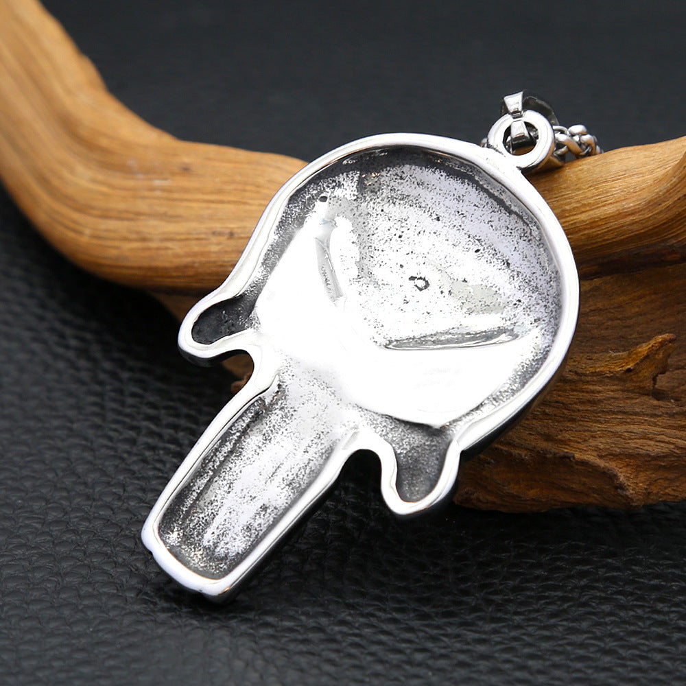 Planderful Skull Pendant Necklace Titanium Steel For Men Punisher Skull Design Punk Style Gift For Him