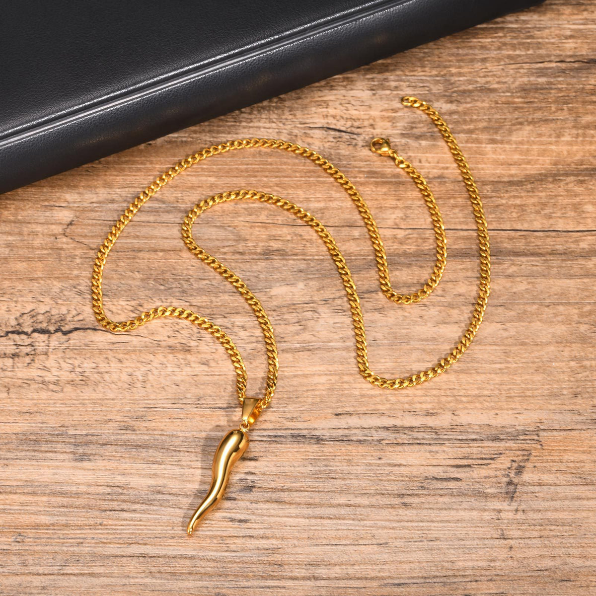 Black Stainless Steel Necklace for Men