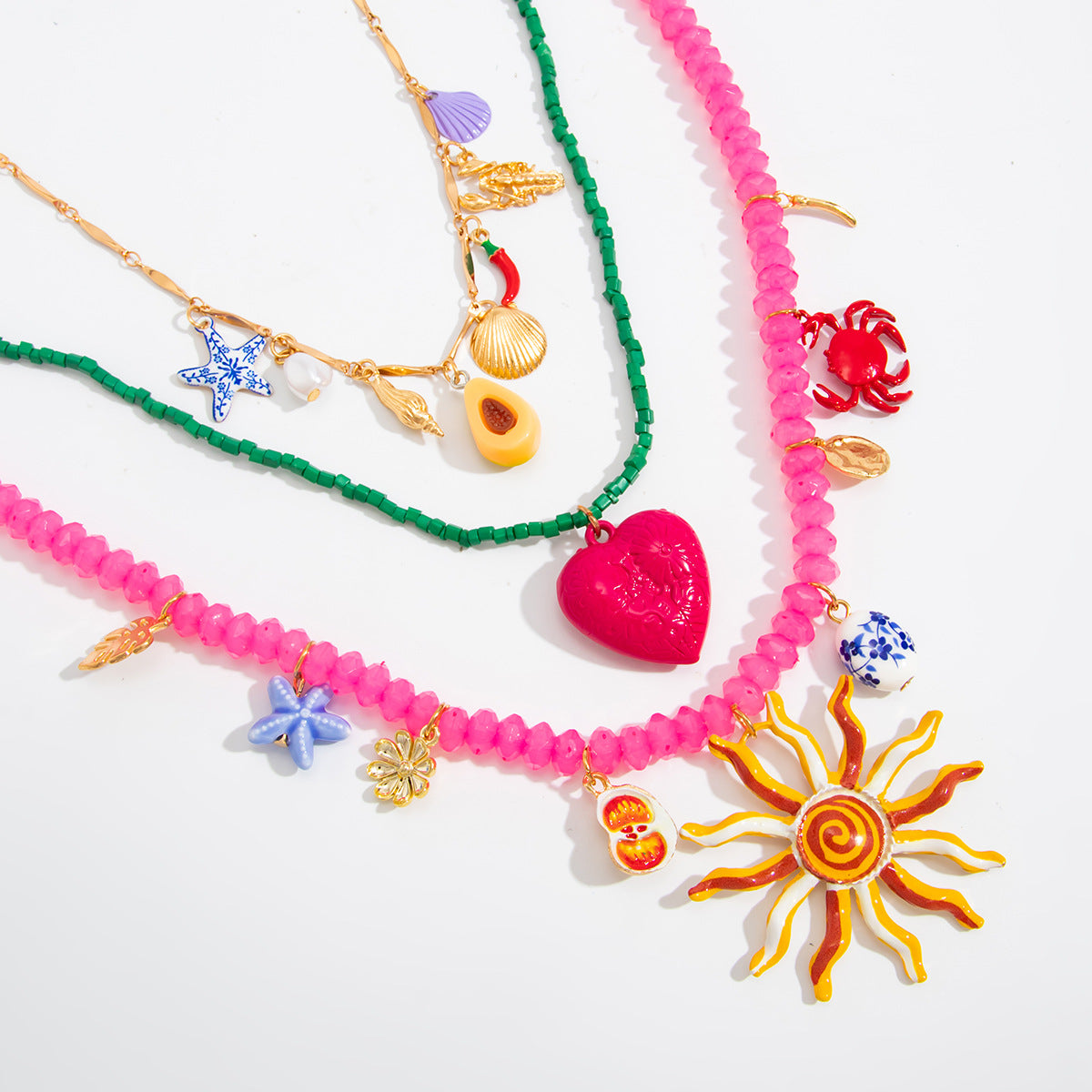 Dopamine Starfish & Seahorse Beaded Necklace