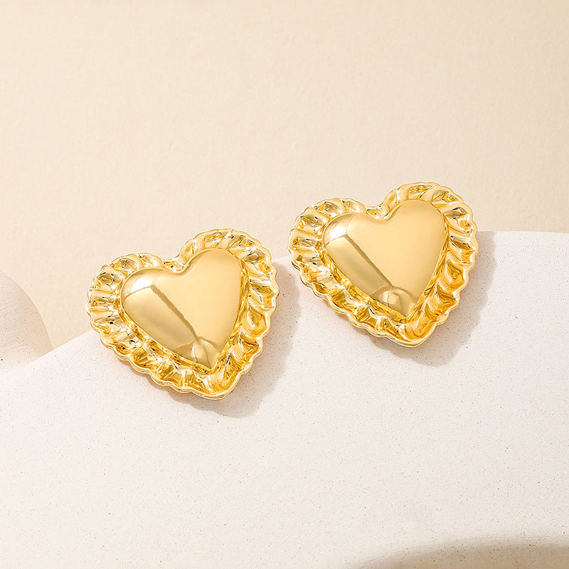 Planderful Vienna Verve Earrings – Elegant Gold Big Love Design