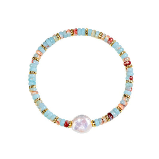 Shoushan Stone & Freshwater Pearl Bracelet