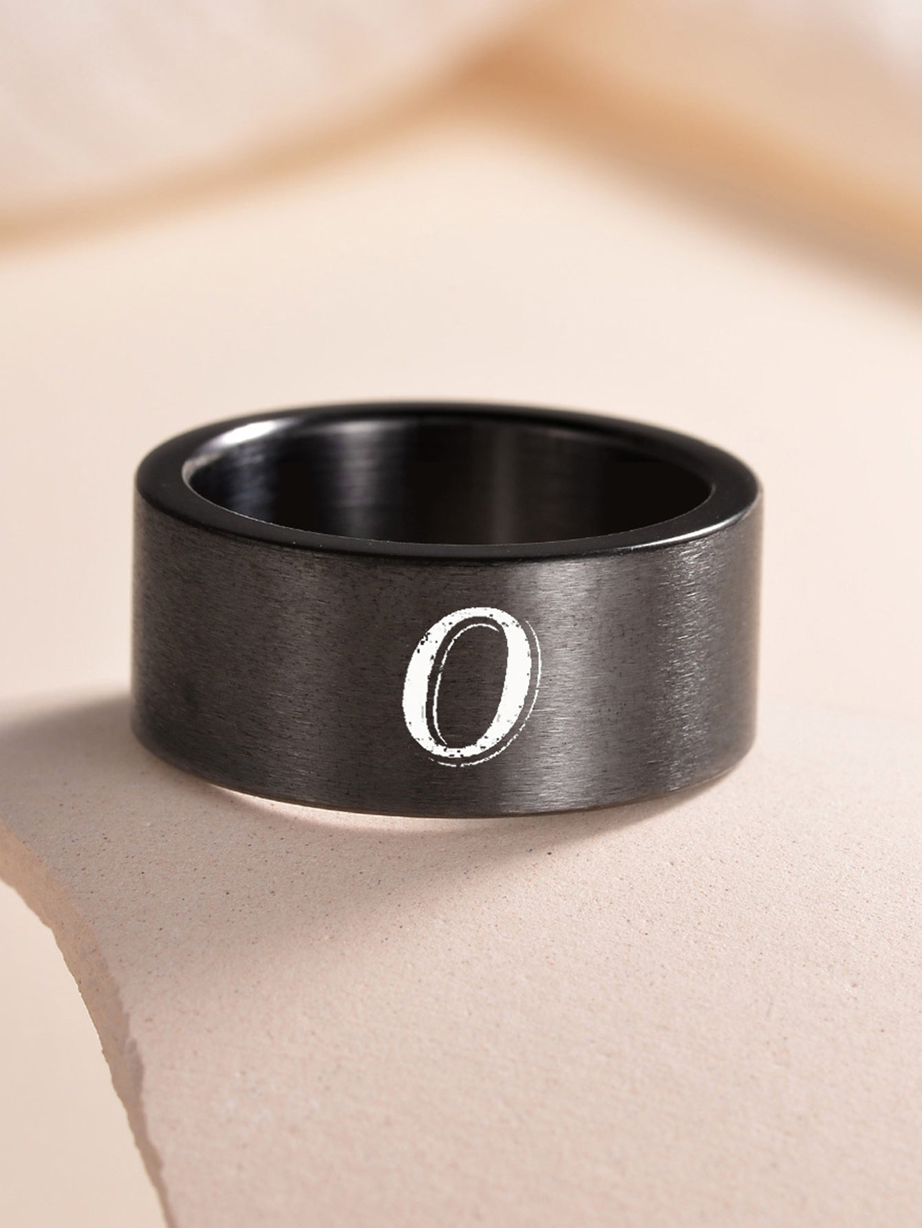 Planderful Everyday Genie Fade Resistant Stainless Steel Letter Ring For Men And Women