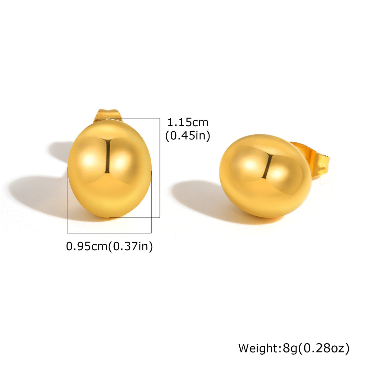 Modern Gold-Tone Stainless Steel Earrings
