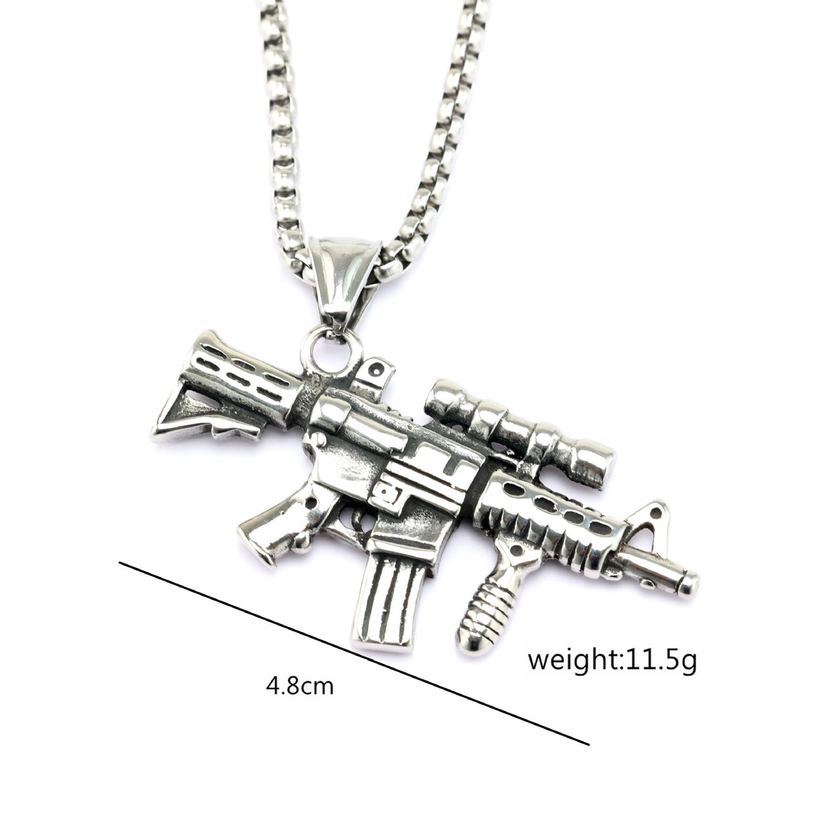 Vintage Stainless Steel Pendant Necklace