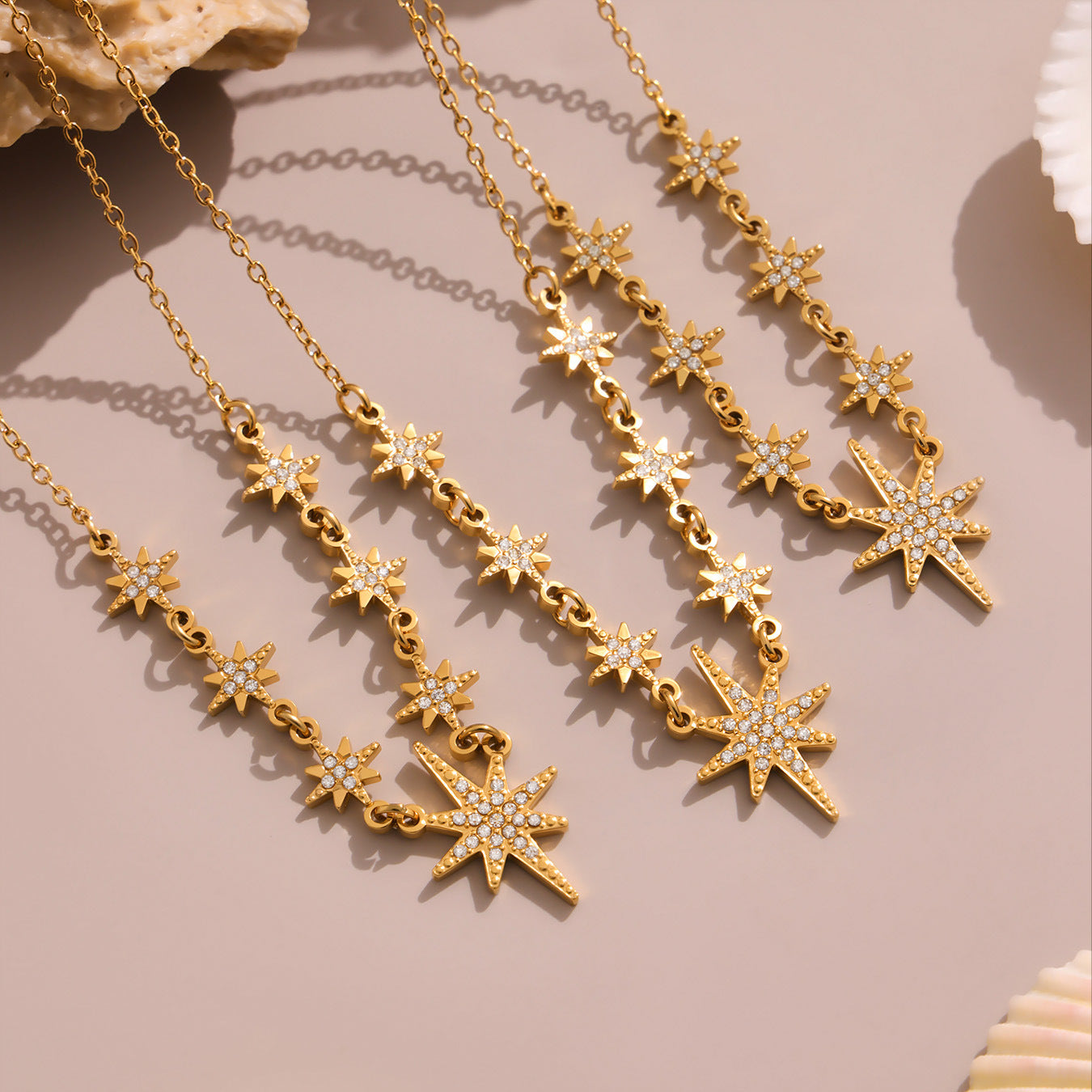 Planderful 18K Gold Zircon Collarbone Necklace Women