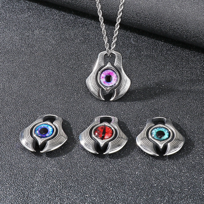 Planderful Bold Evil Eye Pendant For Men Titanium Steel