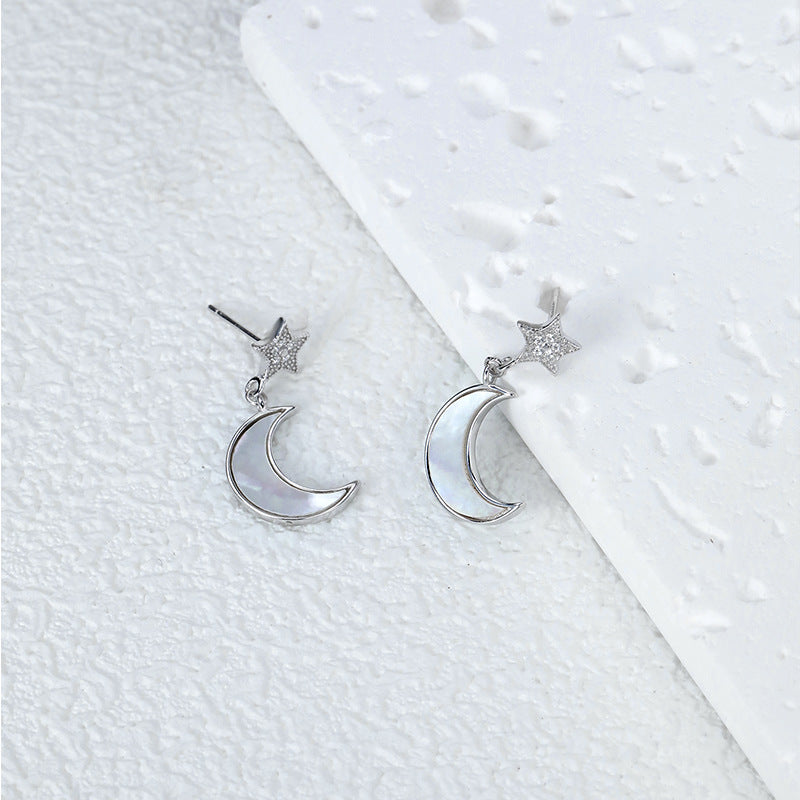 Star Moon 925 Sterling Silver Earrings