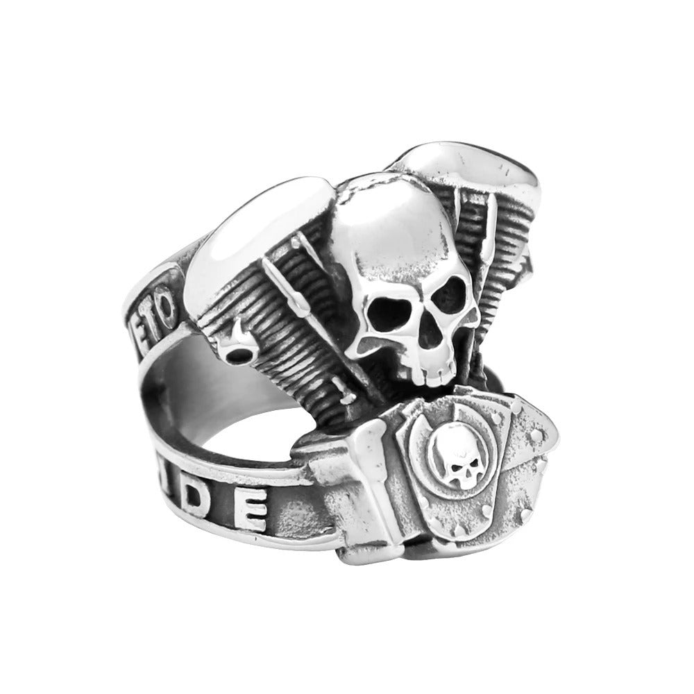 Vintage Skull Stainless Steel Men's Ring