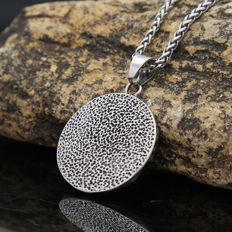 Nordic Viking Double Wolf Head Pendant Necklace for Men