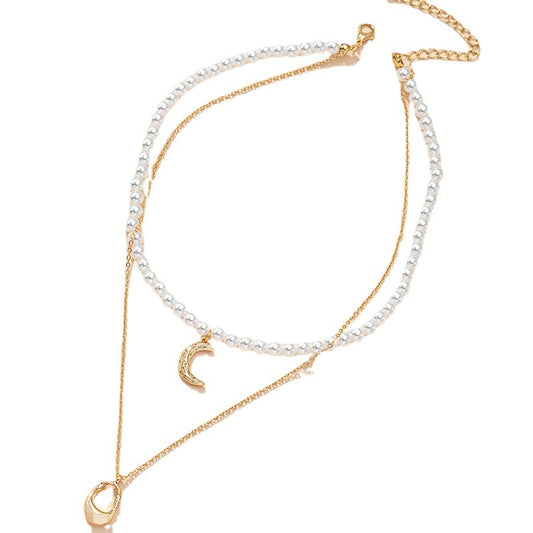 Moonlit Lock Double Layer Necklace - Vienna Verve Collection