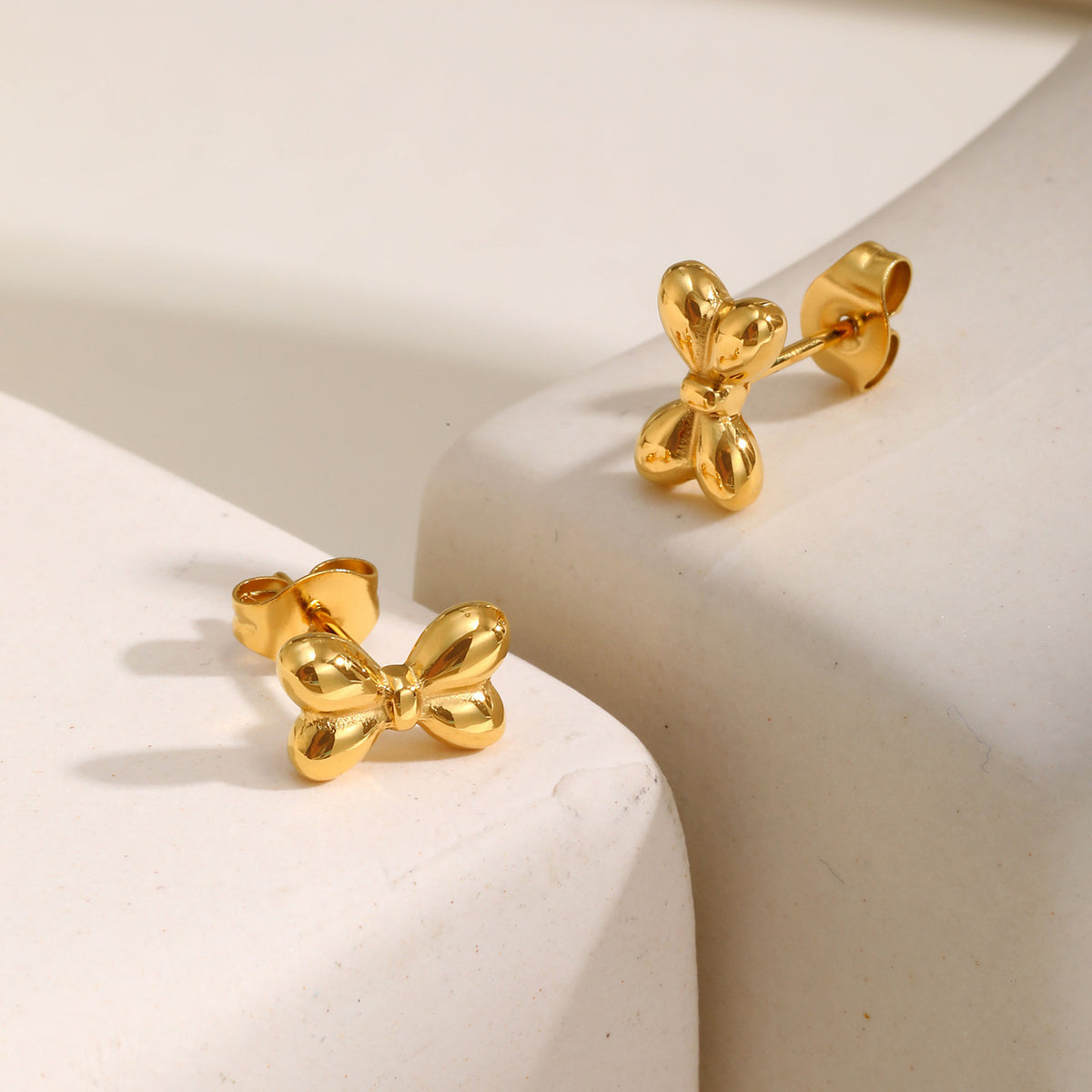 Gold-Tone Statement Earrings — Pair