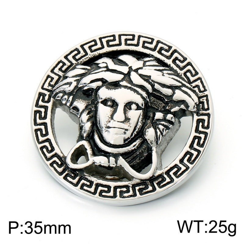 Dark Rock Clown Mask Pendant Punk Wind Smear Snake Hair Witch Stainless Necklace