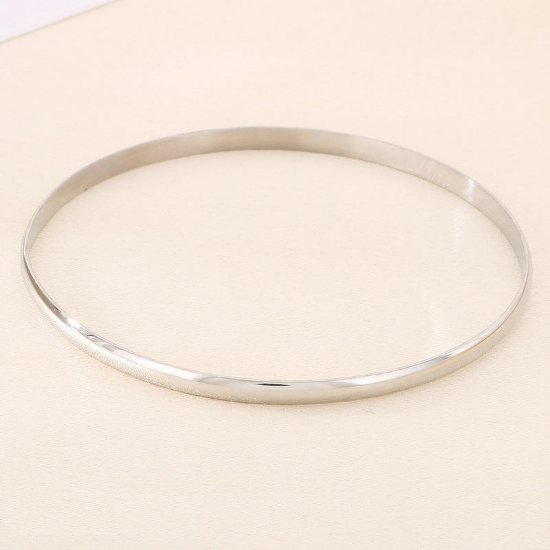 Stacking – Smooth Stainless Steel Women's Diy Bracelet