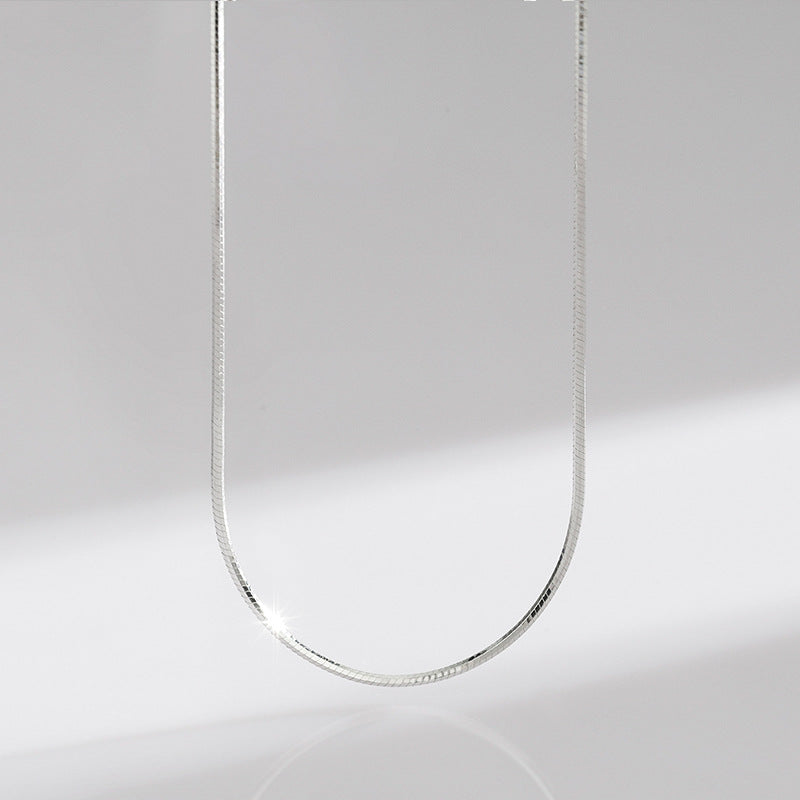 925 Sterling Silver Heart Snake Chain Necklace