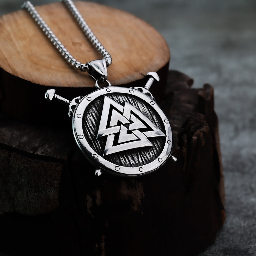 Nordic Viking Pendant Spartan Warrior Shield Necklace Jewelry